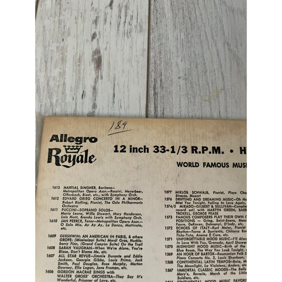 Jaye P. Morgan Sings Vinyl Record 12" 33-1/3 RPM Allegro Royale 1604 Vintage - Picture 3 of 7